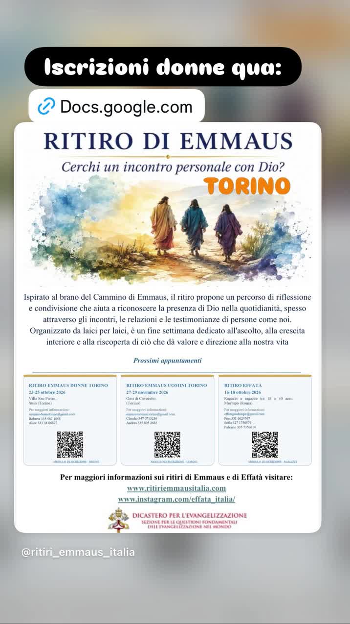 Ritiro Emmaus donne
